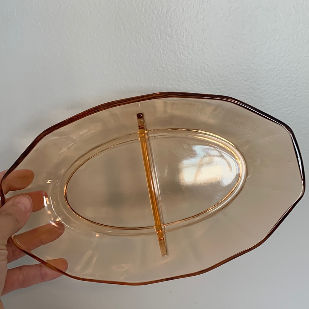 Vintage rose stained glass two tray serving plate